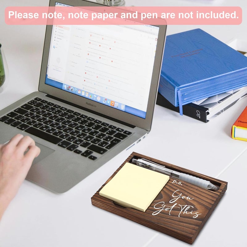 FTONENI Positive Affirmation Gifts, Job Promotion Gifts, Farewell Gifts, Motivational Gifts, Sticky Note Holder, Post-it Note Dispenser for Desk, Wooden Post-it Note & Pen Holder 6.5" x 4.7" - FTA120 - Image 5